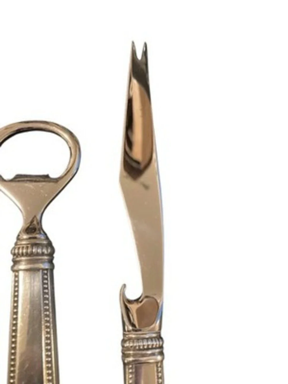 Cartier MCM Sterling Silver Bar Set Bottle Opener Bar Knife Pair WPL Mono